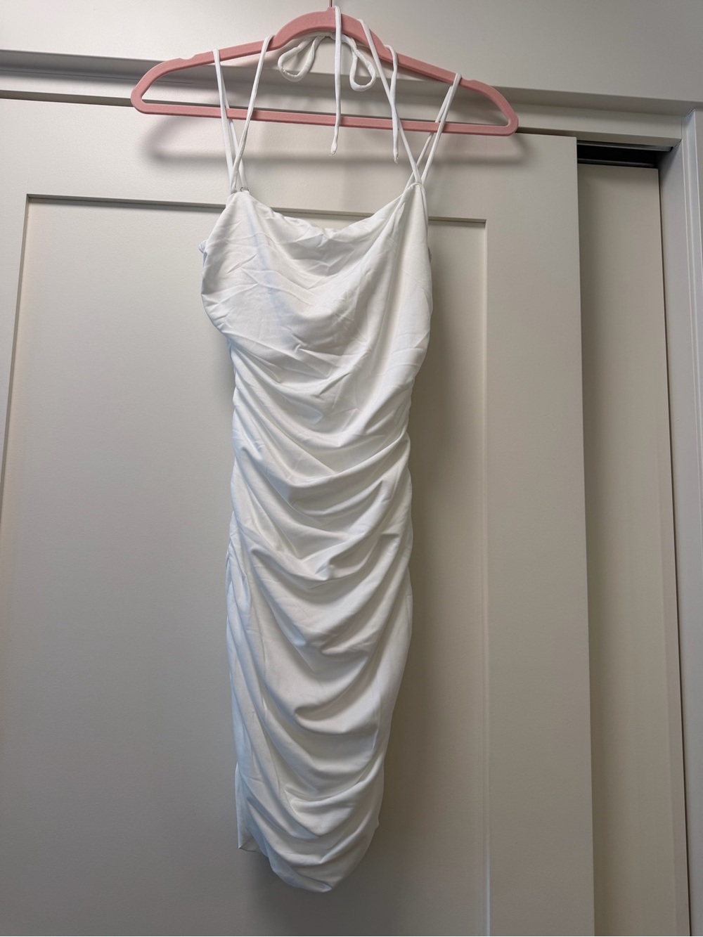 Hello Molly White Spaghetti Strap Mini Dress